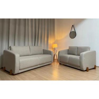 Imagem de Sofá 2 e 3 Lugares Bege Cuba Ch Linho Modelo Londrina - Alpoim