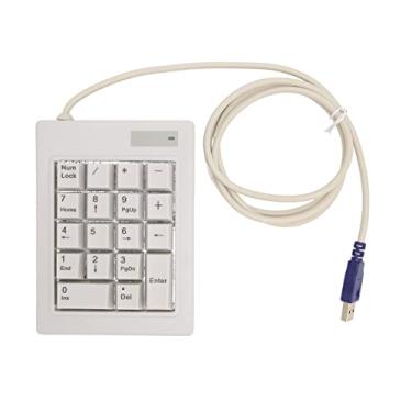 Imagem de Teclado numérico de 18 teclas, teclado numérico mecânico com interruptor de ação linear com fio e interface USB Teclado numérico de uma mão para contabilidade bancária