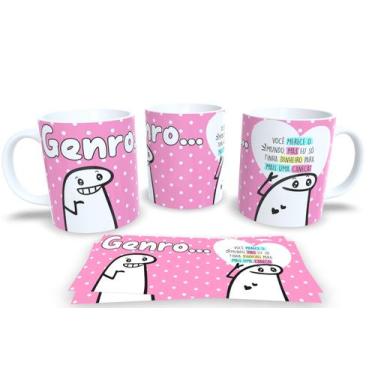 Imagem de Caneca de Porcelana Personalizada Flork Rosa Familia Frases Engraçadas