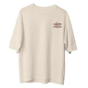 Imagem de Camiseta Cristã Oversized - Aviva-nos  Branca, GG