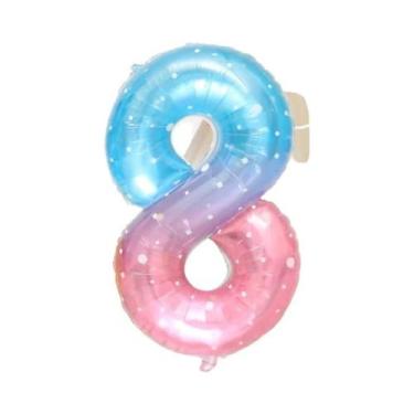 Imagem de Balões De Folha Gigantes De 40 Polegadas Com Números, Cor Gradiente Cé