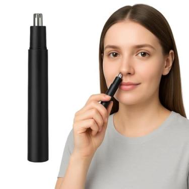 Imagem de Aparador de pelos de orelha e nariz - Aparador profissional de pelos de orelha e nariz, design de lâmina dupla de 360° para facilitar a limpeza, modelo preto