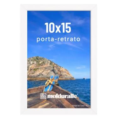 Imagem de Porta-Retratos 10x15 Moldura Madeira Branco com Vidro para Foto Decoração Sala Escritório Quarto Premium IMPORT&SHOP