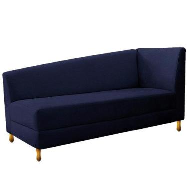 Imagem de Recamier Valéria 185cm Lado Esquerdo Corano Azul Marinho - Doce Sonho 