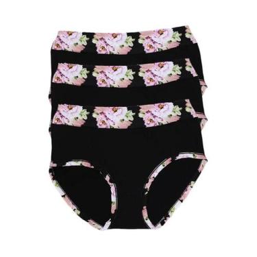 Imagem de Calcinhas De Algodão Floral plus Size 3 Peças/Lote Lingerie Feminina 4