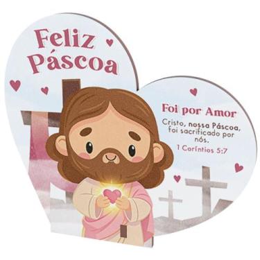 Imagem de Lembrancinha Coração Mdf _ Tema Páscoa - SignMaq, Modelo 2, 10 unidade