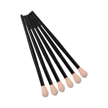 Imagem de Conjunto De Pincéis De Maquiagem Com Cabo De Madeira Preto 6PCS, Cerda