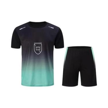 Imagem de Conjunto Esportivo Masculino Preto De Secagem Rápida E Respirável Em 2