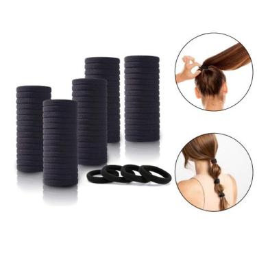 Imagem de Kit 300 Elásticos Xuxinha Lacinho Laço Preto Cabelos Atacado Penteado 