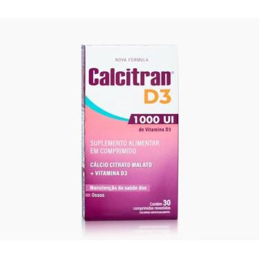Imagem de Calcitran D3 1.000UI 30 Comprimidos - Cálcio Citrato Malato com Vitami