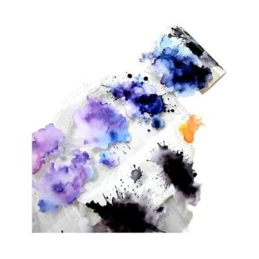 Imagem de Fita Adesiva Colorida De 8cm X 2M Em PET Para Pintura Em Aquarela, Scr