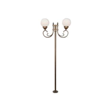 Imagem de Poste Colonial Berlim 2 Para Jardim Alumínio 02 Globo 2,62M