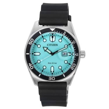 Imagem de Relógio Citizen Eco-Drive AW1760-14X Pulseira de borracha turquesa