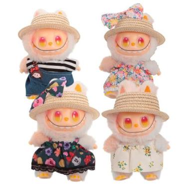 Imagem de Conjunto Roupinha Labubu Completo Vestido Chapéu Estiloso - Toys 2U