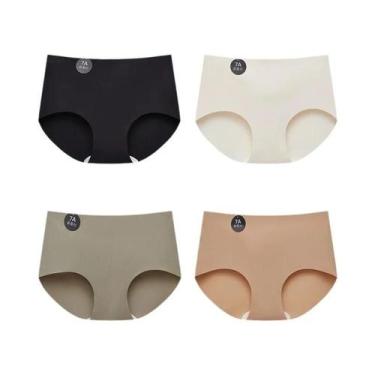 Imagem de Conjunto De 4 Calcinhas De Seda Sem Costura Para Mulheres, Confortávei