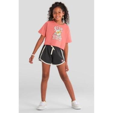 Imagem de Blusa infantil menina cropped estampada Brandili-Feminino