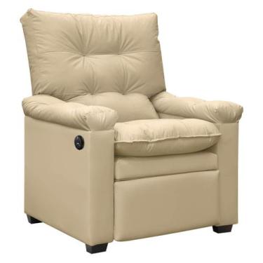 Imagem de Poltrona do Papai Reclinável Imperador com Massageador Facto Bege Arei