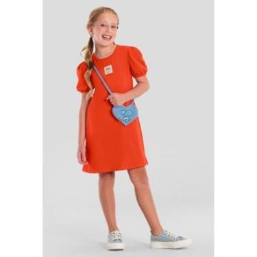 Imagem de Vestido infantil menina da Turma da Mônica com bolsa Brandili-Feminino