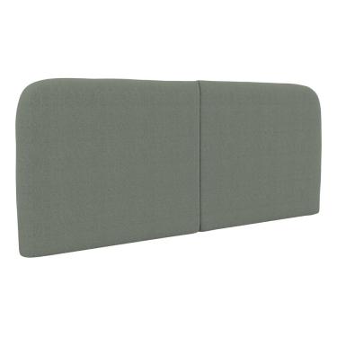 Imagem de Cabeceira Painel Orgânico Cama Box King Size Aira 195cm Dobrável Bouclé Verde Menta - Abmaza