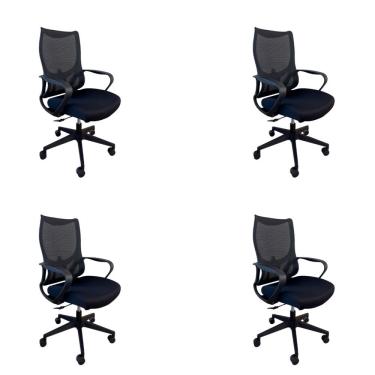 Imagem de Kit 4 Cadeiras Presidente Oficial Verona Sem Apoio