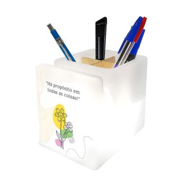 Imagem de Organizador De Mesa Iluminado Escritório Porta Lápis E Celulares