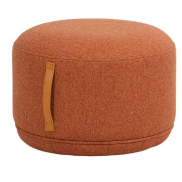 Imagem de Puff Damasco Formato Lounge em Poliéster Revestimento Sustentável Laranja para Sala e Varanda