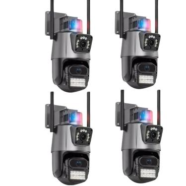 Imagem de Kit Câmera de Segurança Wi-Fi P11 IP 4K 8MP com Sirene Policial para Uso Interno Externo Cinza