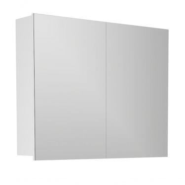 Imagem de Armário Espelheira para Banheiro Boston MDF 80 cm Branco com Portas Espelhadas Retangular