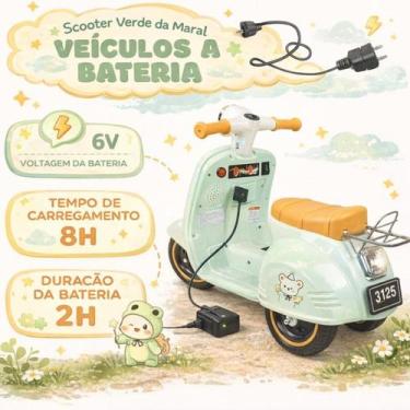 Imagem de Maral Triciclo Elétrico Moto Scooter Avespa Infantil 6V com Som Luz e 