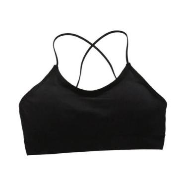 Imagem de Sutiã Esportivo Feminino Com Alças Cruzadas, Top Cropped Para Yoga E A
