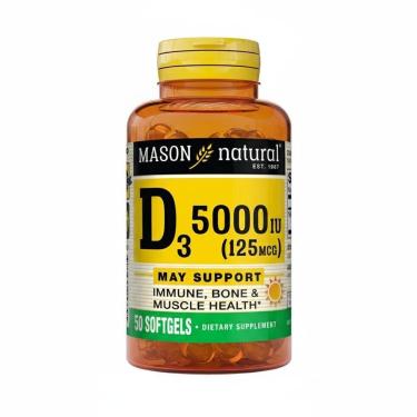 Imagem de Suplemento Mason Natural Vitamina D3 125Mcg (5000 Ui) 50 Soft-Unissex