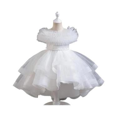 Imagem de Vestido De Princesa Branco Com Glitter Para Meninas, Vestido Formal Pa