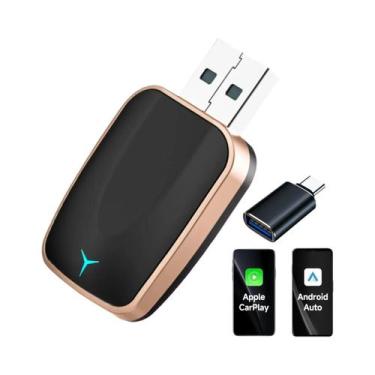 Imagem de Adaptador Mini Wireless CarPlay Android Auto Plug And Play Dongle USB 