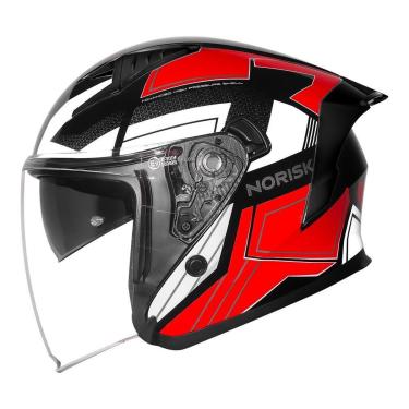 Imagem de Capacete Aberto Norisk Downtown 2 Provenza Vermelho-Unissex
