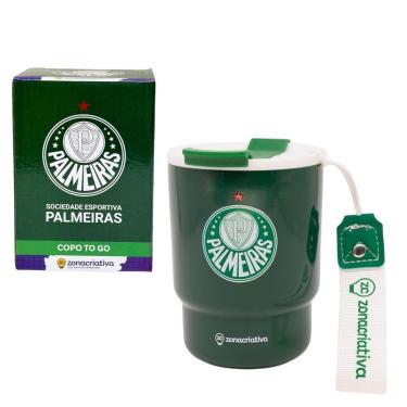 Imagem de Copo Térmico To Go Alça Tampa 400ml PALMEIRAS Zona Criativa-Unissex