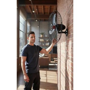 Imagem de Ventilador Parede 70cm Potente Preto - Resfrie Ambientes - Congratulat