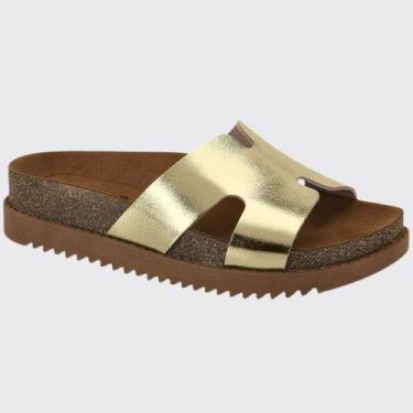 Imagem de Sandália Slide Feminina Flatform Papete Tiras Moleca 5500.100.14710, D