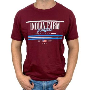 Imagem de Camiseta Country Masculina Indian Farm New, Bordô, P