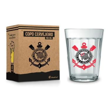 Imagem de Copo Avulso Americano KazzaVip De Vidro CORINTHIANS Oficial Licenciado