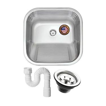 Imagem de Tanque Inox Lvanderia American Steel 40X40 Fosco Acetinado 22L Inox 304 + Válvula