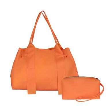 Imagem de Bolsa de Praia Grande Feminina com Necessarie Lavini, Único, Laranja, 