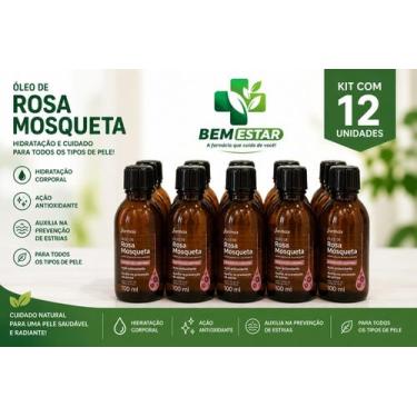 Imagem de Kit 12 Óleo de Rosa Mosqueta Farmax Original  Hidratação para Rosto e 