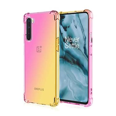 Imagem de para Oneplus Nord N100 N200 Capa transparente gradiente Airbag cantos Capa à prova de choque para One Plus 9 Pro 8 7T 6T Para-choque da tampa traseira, Ouro Rosa, Para OnePlus 7 Pro