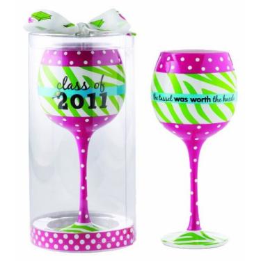 Imagem de Mud Pie Taça de vinho pintada à mão Class Of