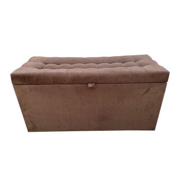 Imagem de Recamier Puff Baú Estofado Solteiro - Marrom