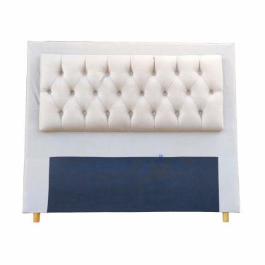 Imagem de Cabeceira Decor Itália Cama Box King 1,95 M Suede Bege