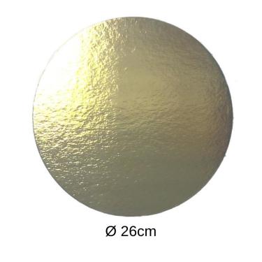 Imagem de Disco de Papelão para Decoração Dourado 26cm c/20un