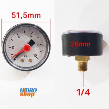 Imagem de Manômetro Angular 1/4" 10 Bar - 00612442