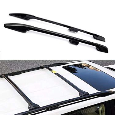 Imagem de UDP 2 peças serve para Land Cruiser Prado FJ150 2010-2020 trilho de teto de alumínio preto trilho lateral