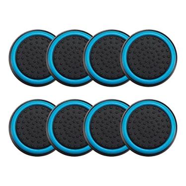 Imagem de 4 Pares de Grips Compatível com controle Joystick Playstation 3 4 5 PS3 PS4 PS5 Xbox One S X Series S X Nintendo Wii U Protetora Anti Derrapante Silicone Proteção do Botão Analógico (Azul Claro)
